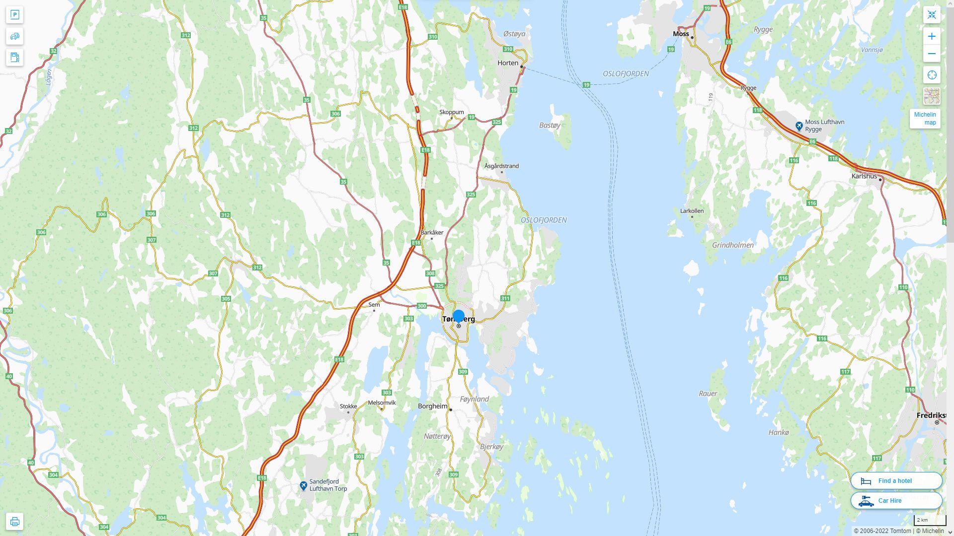 Tonsberg Highway and Road Map